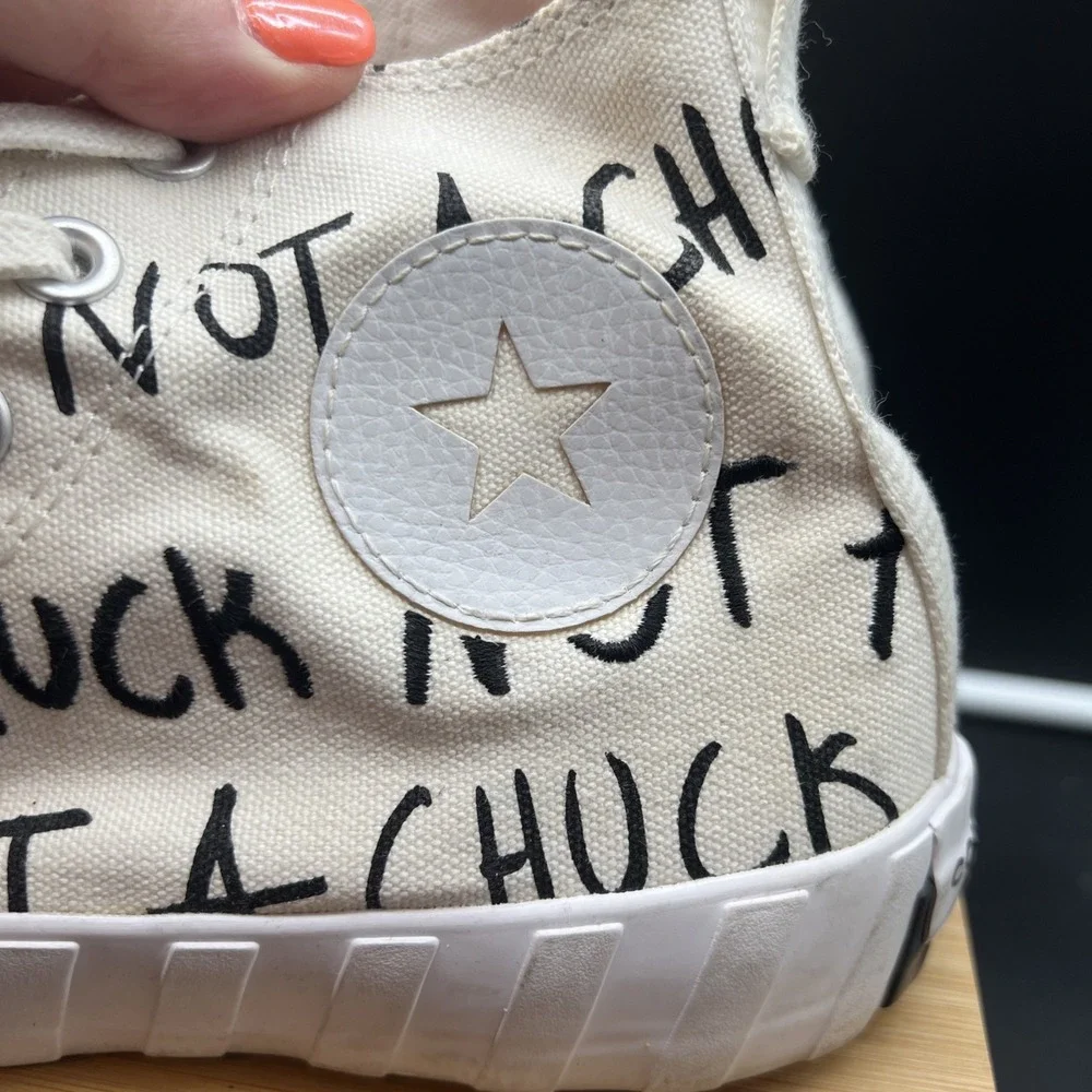 Converse All Star High Top Canvas Shoes Not a Chuck UNT1TL3D Kid Size 6 US White